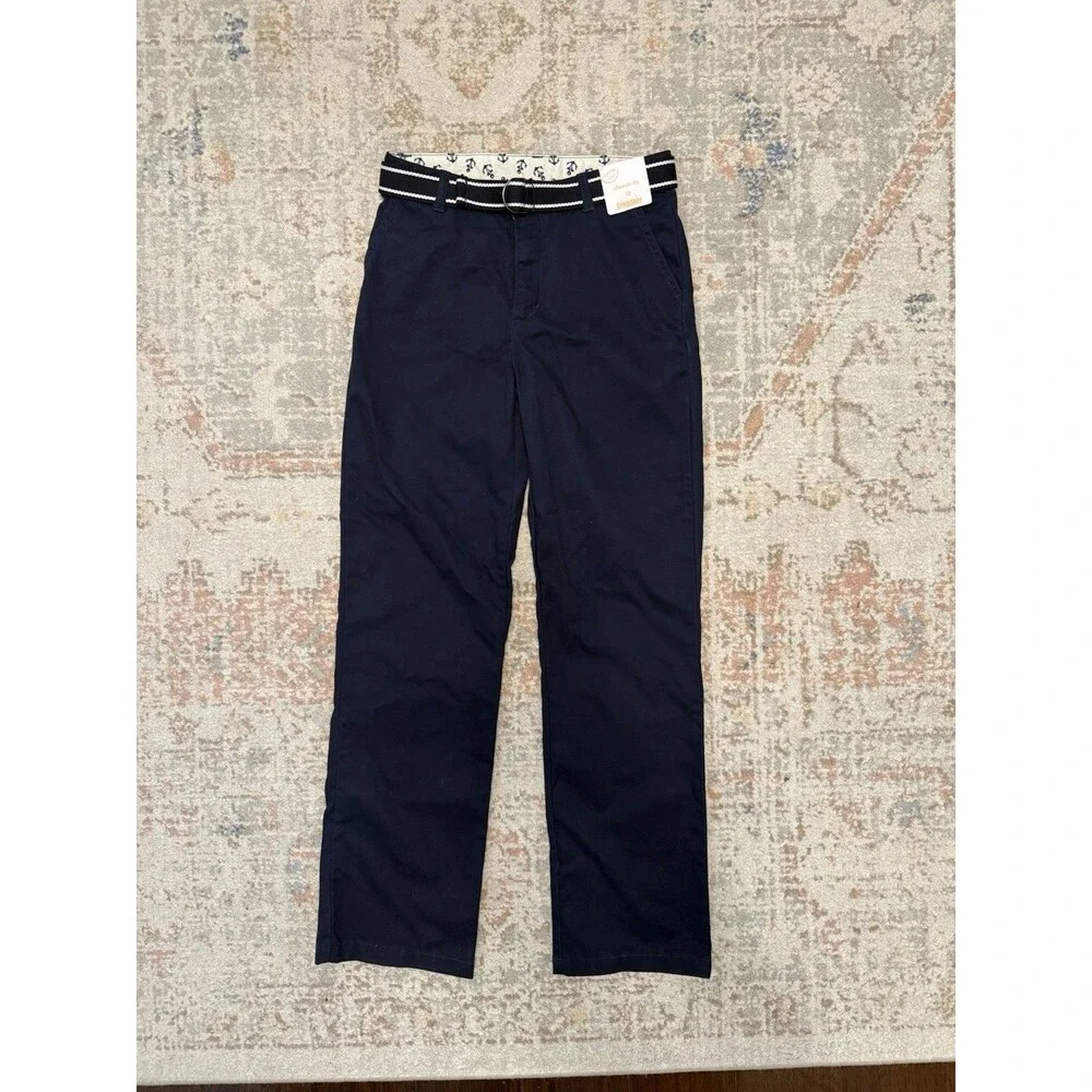 Gymboree Boys Navy Chino Pants w/ Belt Size 12 NWT Classic Fit Dress Pants